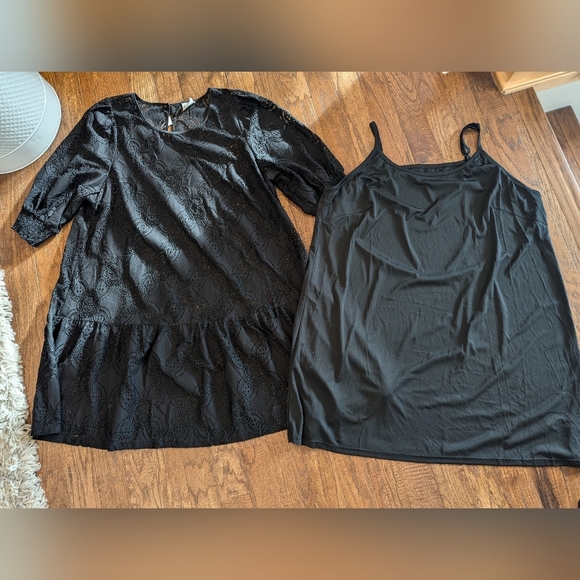 Black Lace Mini Dress 3/4:Sleeve  size 24 EU 54 - Picture 17 of 17